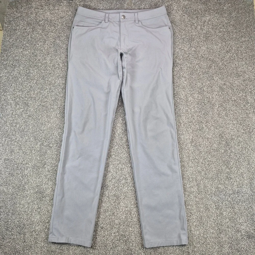 Lululemon ABC Pant Mens 32 Gray Classic Fit Warpstreme 5-Pocket Trousers